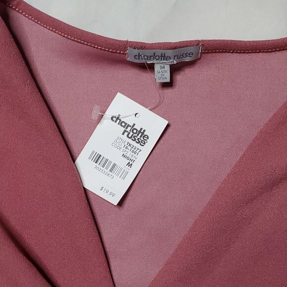 Charlotte Russe Pink Twist Crop Top - Picture 2 of 4